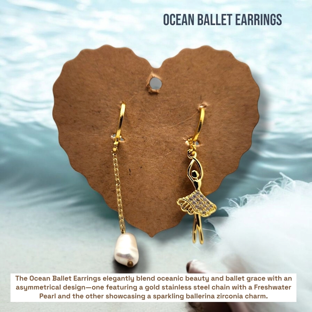 Freshwater Pearl Ballerina Asymmetrical earrings